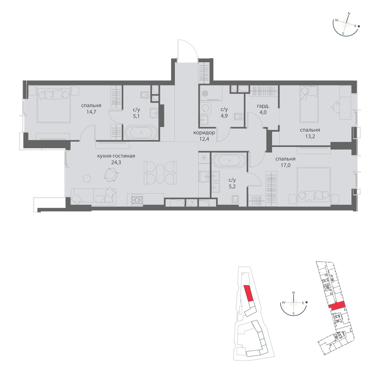 Планировка 100.8 м²