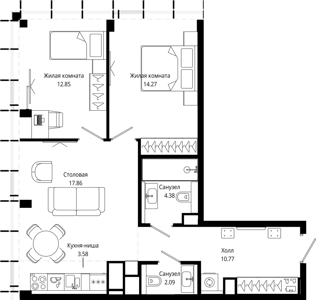 Планировка 66.0 м²