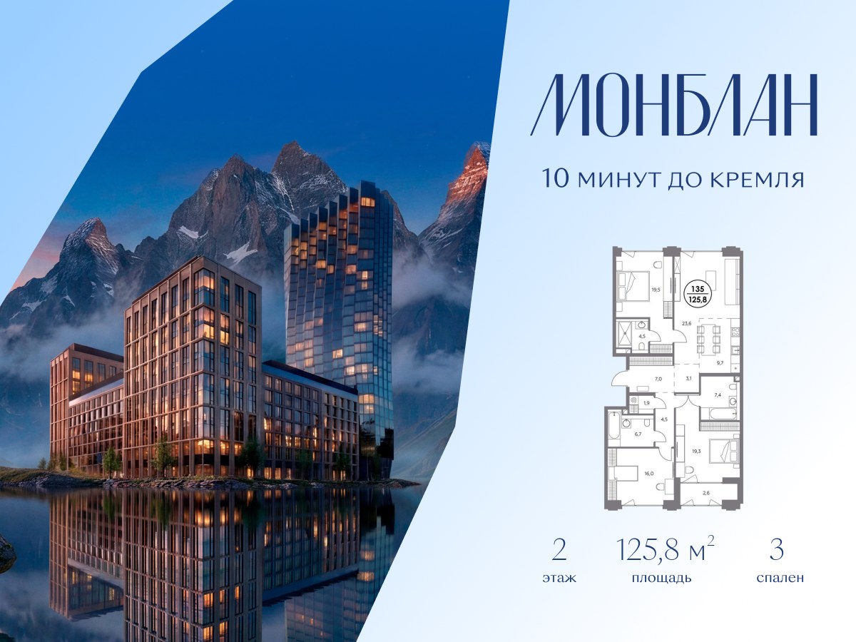 Планировка 125.8 м²