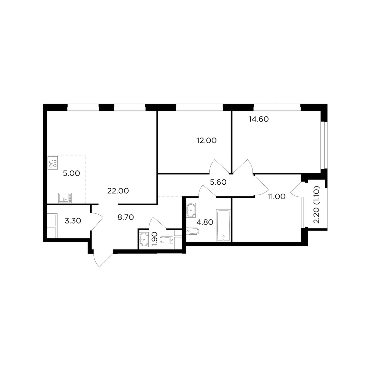 Планировка 90.0 м²