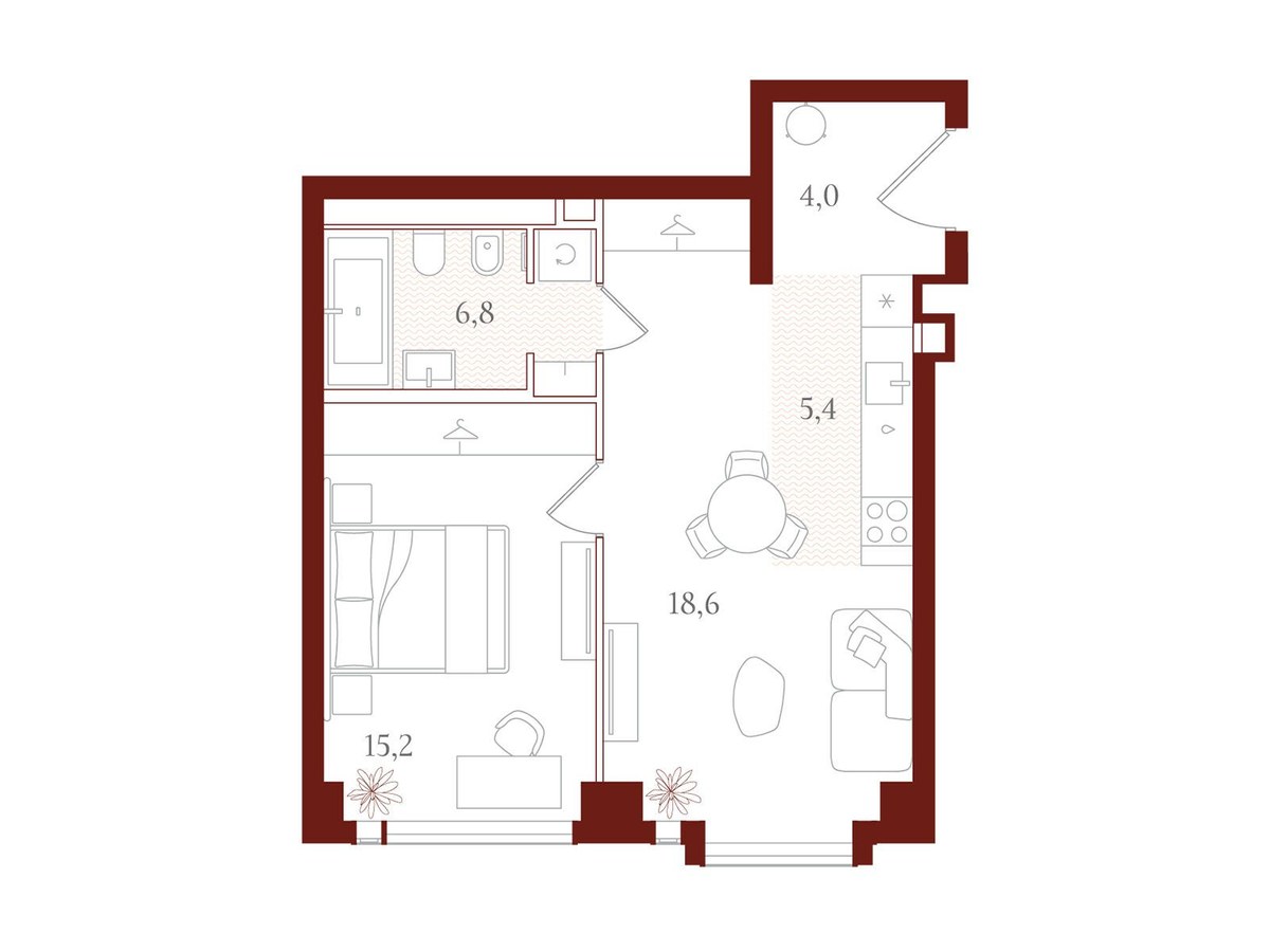 Планировка 50.0 м²