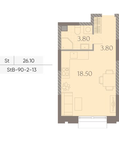 Планировка 26.1 м²