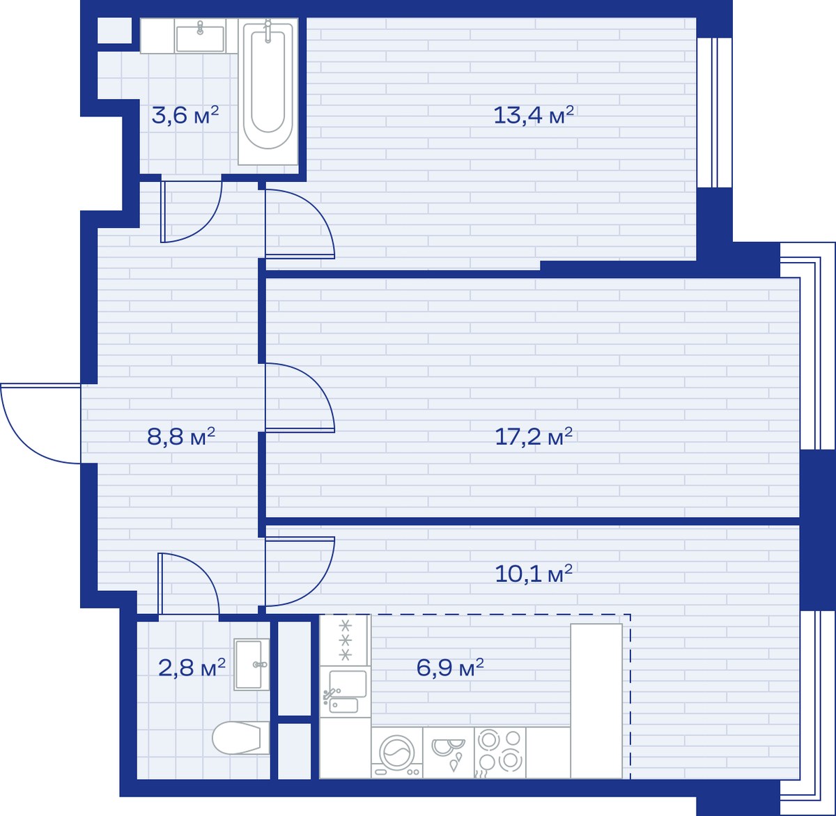 Планировка 63.0 м²