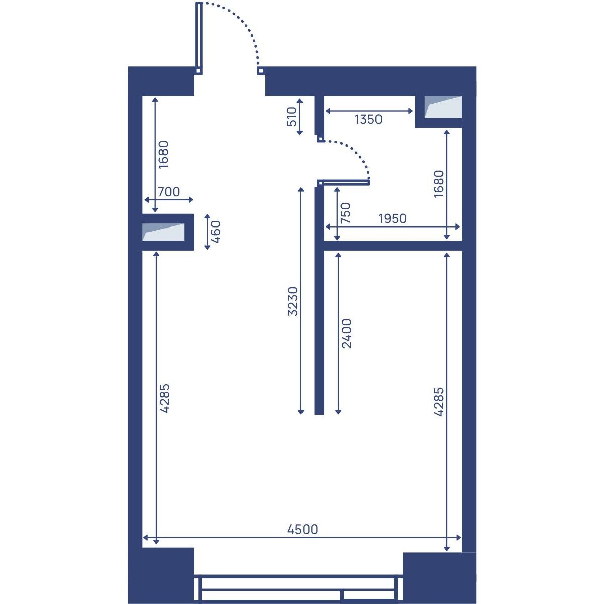 Планировка 28.7 м²