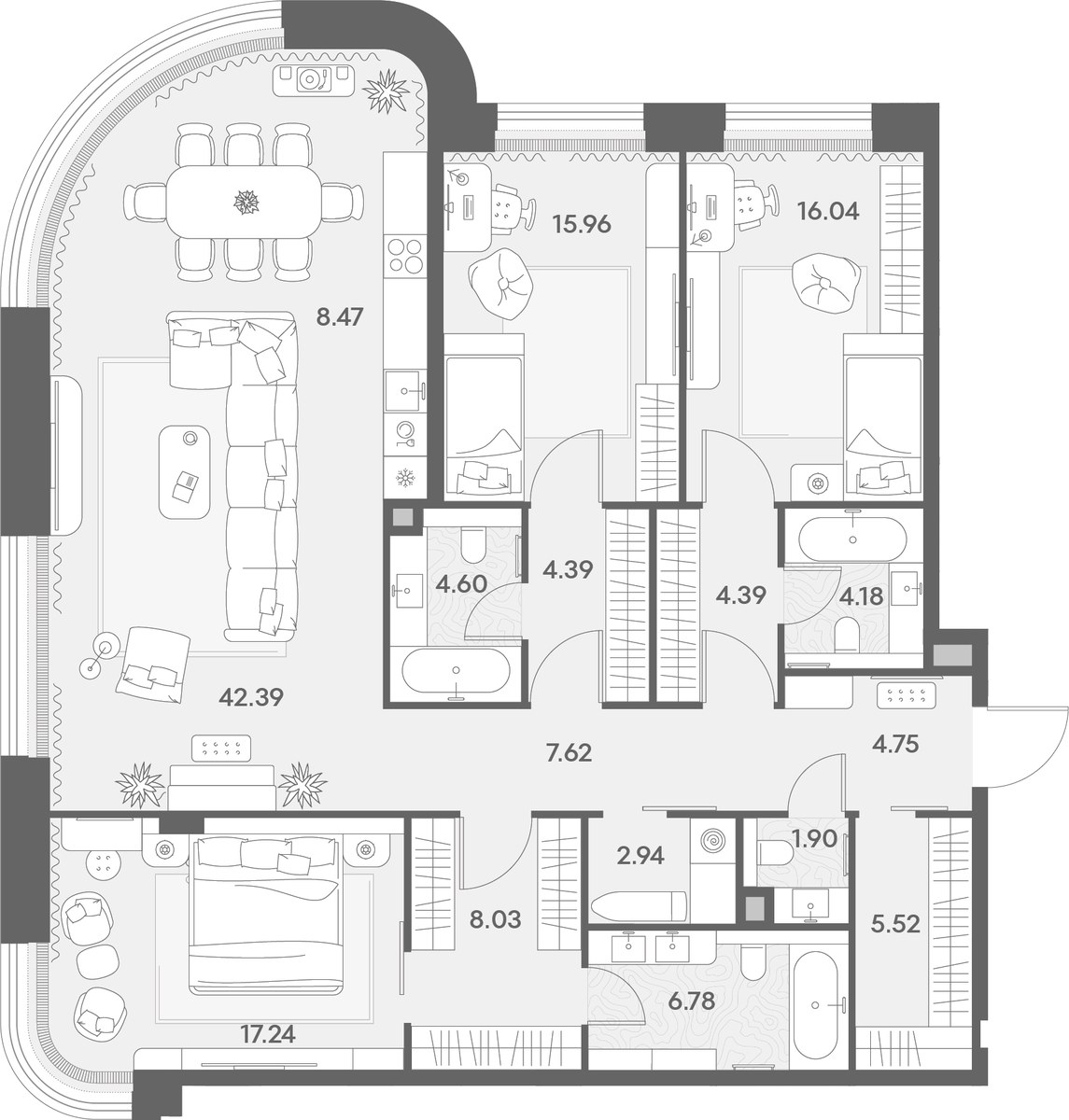 Планировка 155.2 м²