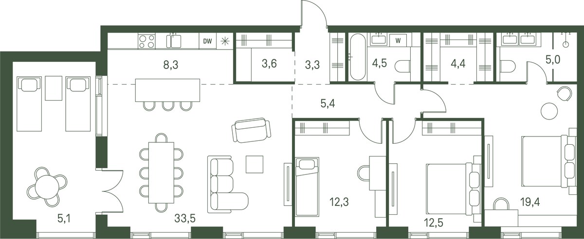 Планировка 117.3 м²