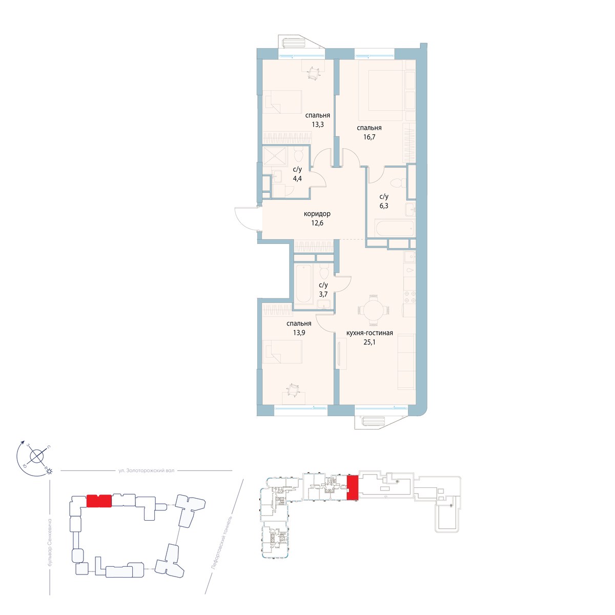 Планировка 96.0 м²