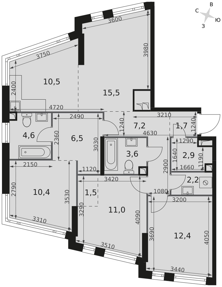 Планировка 90.0 м²