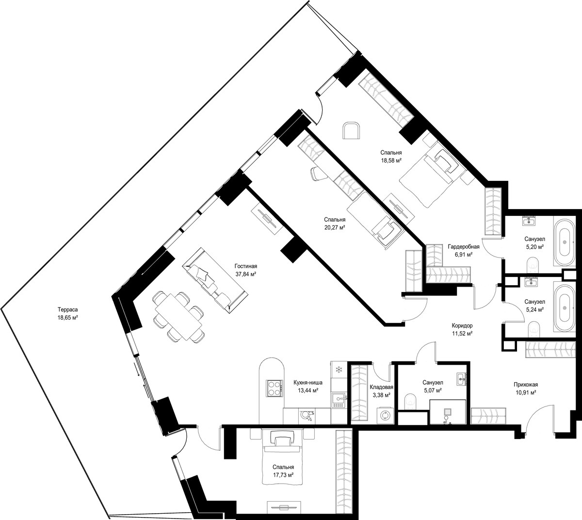 Планировка 174.74 м²