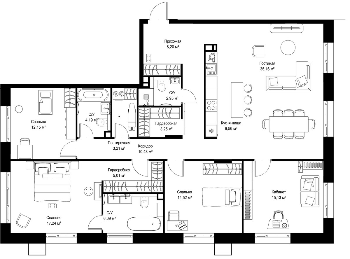 Планировка 144.09 м²
