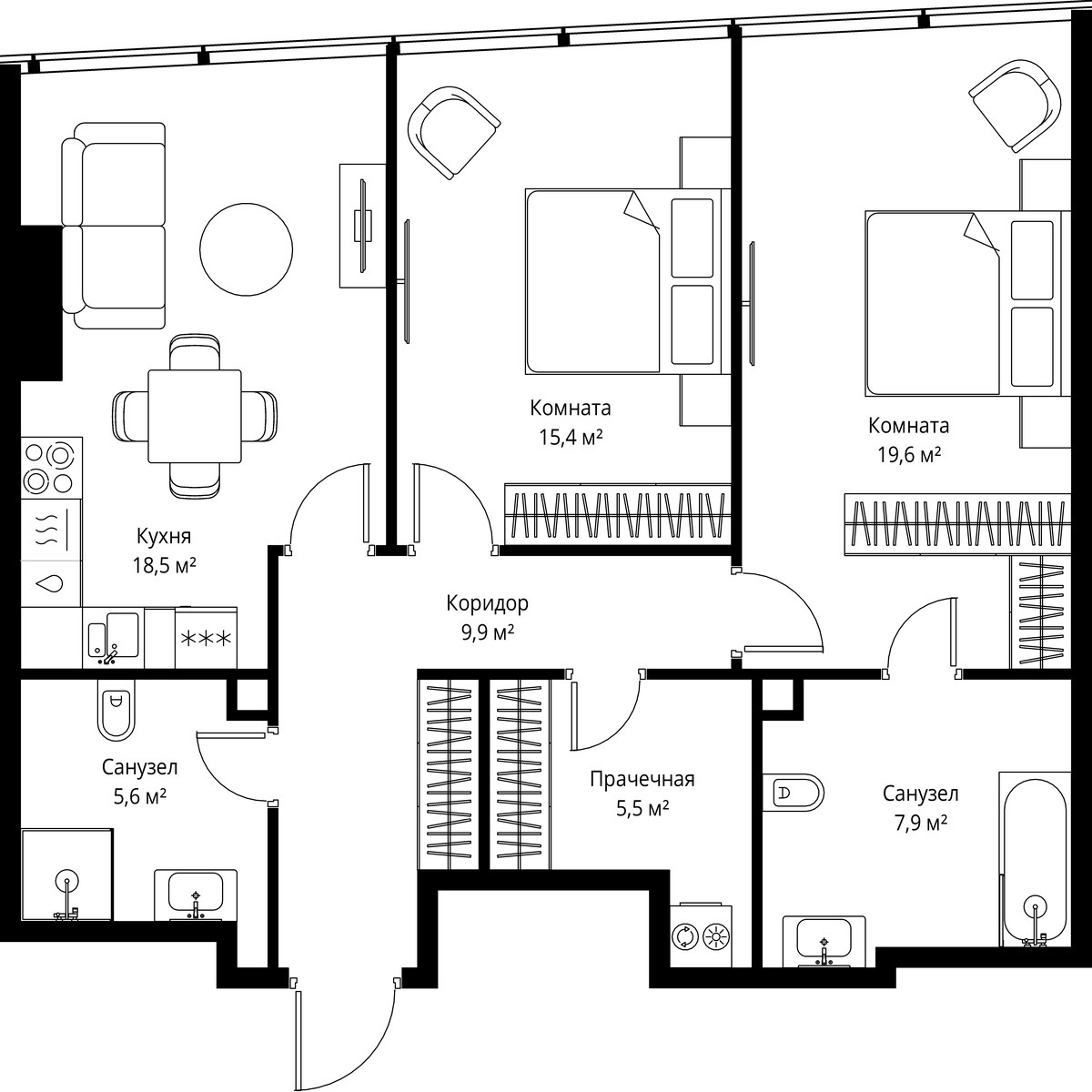 Планировка 82.4 м²