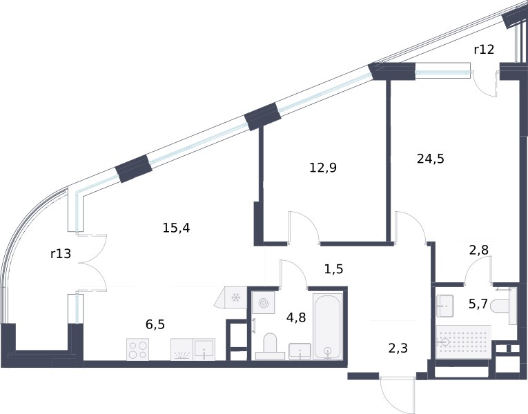 Планировка 80.5 м²