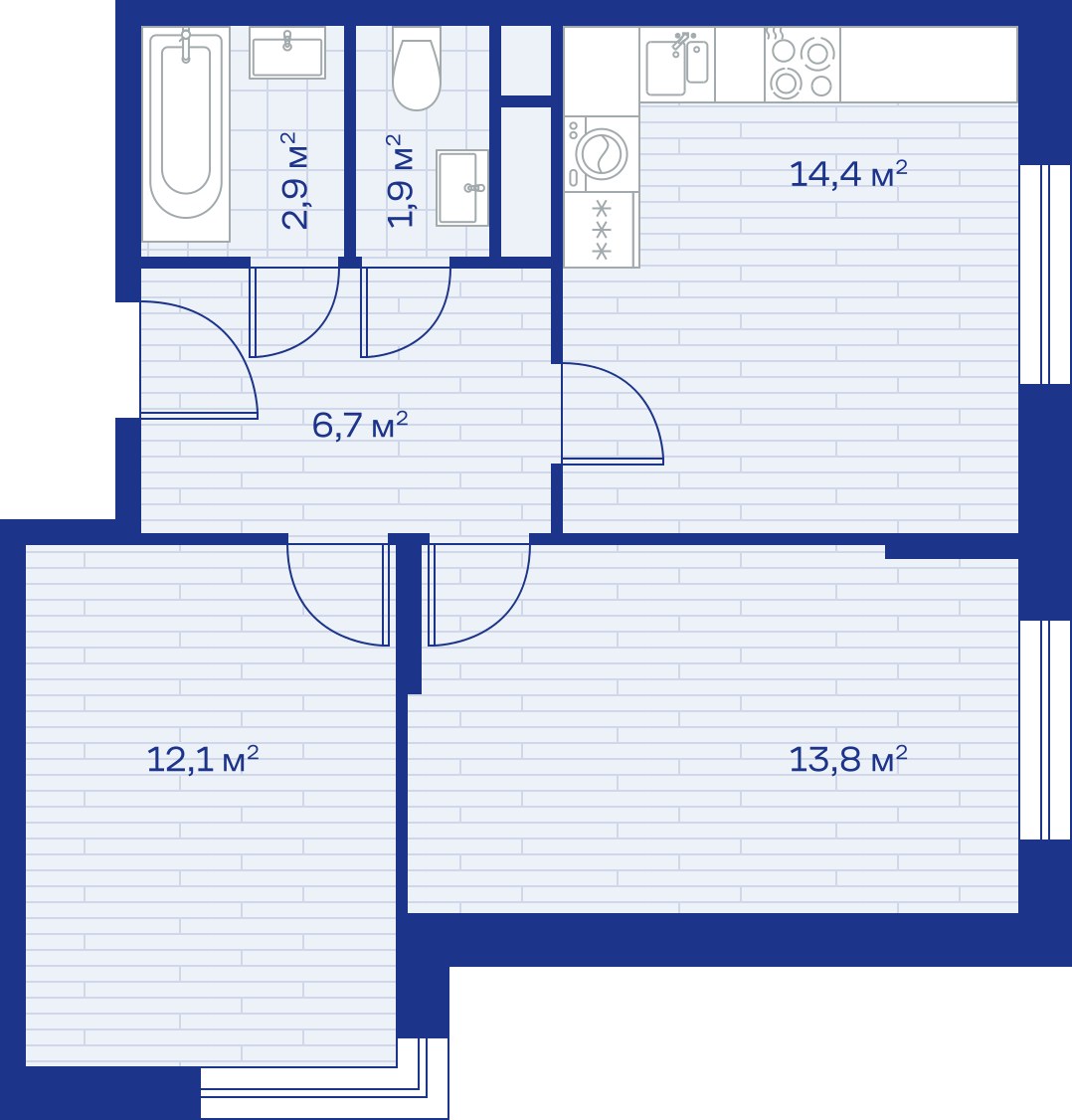 Планировка 52.0 м²
