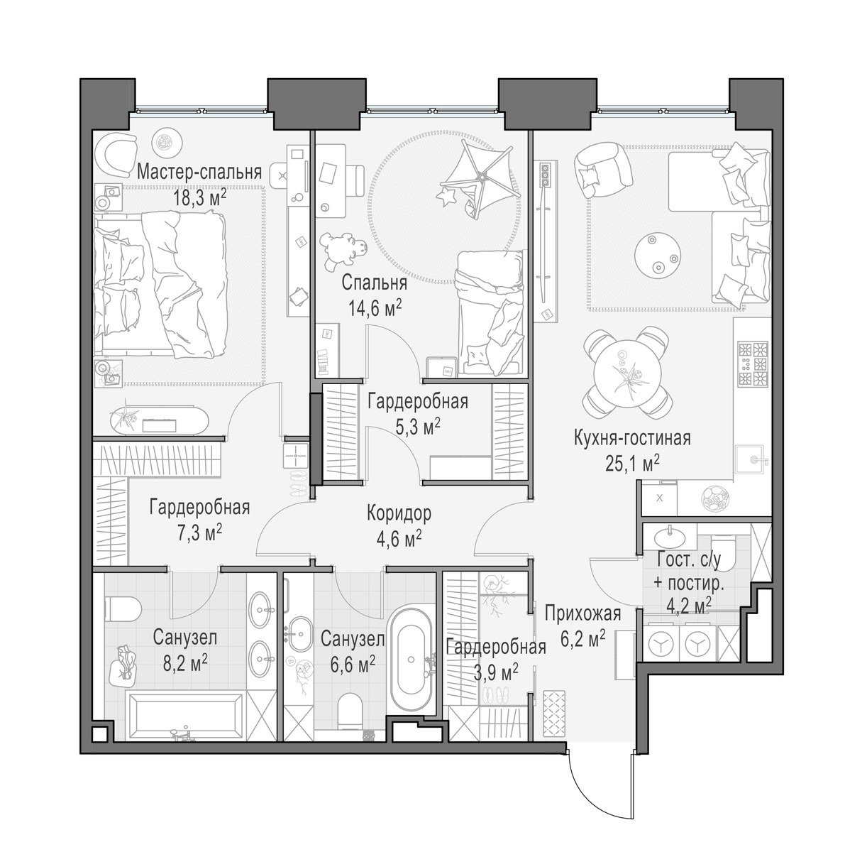 Планировка 104.8 м²