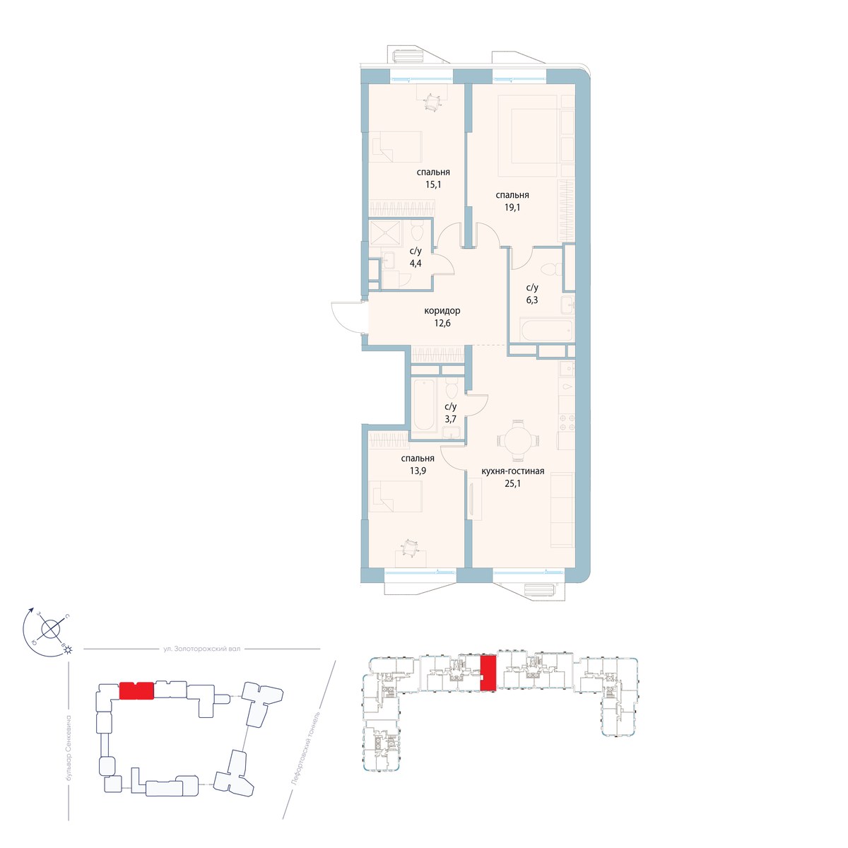 Планировка 100.2 м²