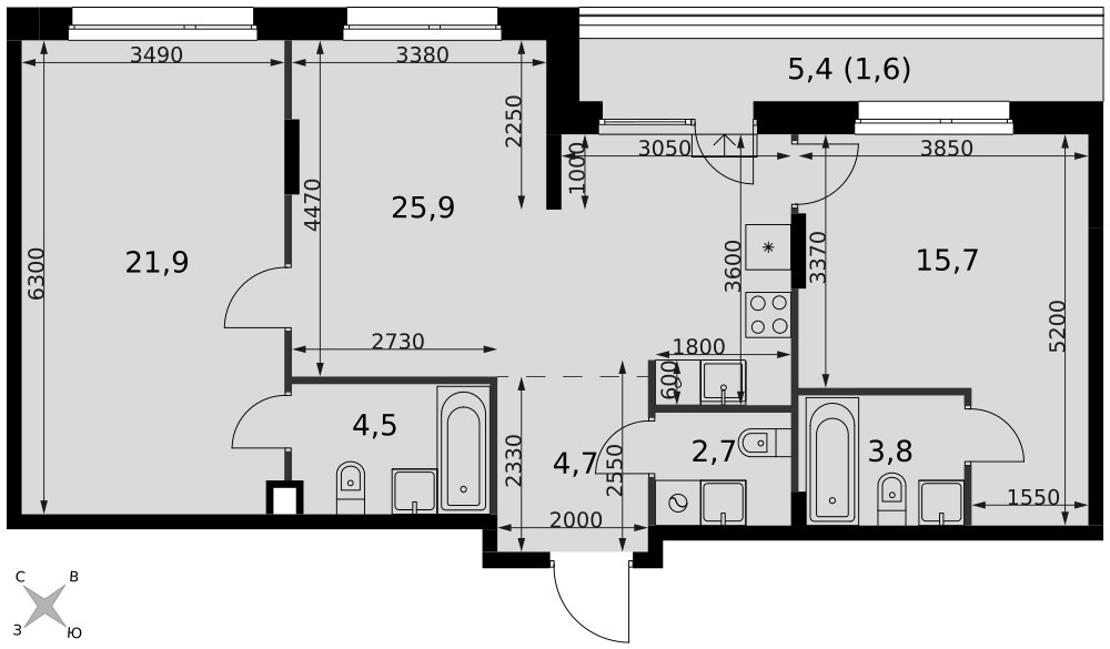 Планировка 80.8 м²