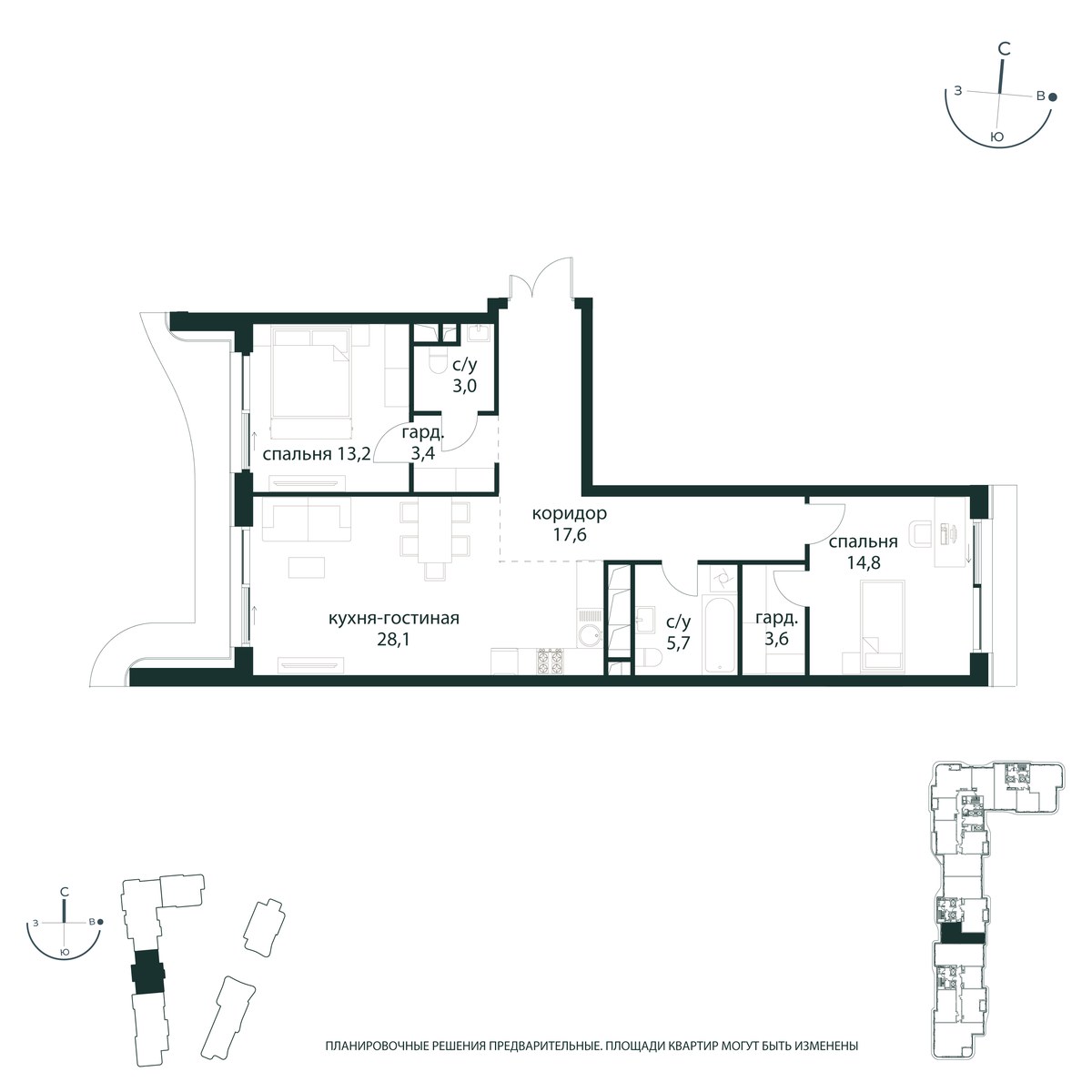 Планировка 89.4 м²