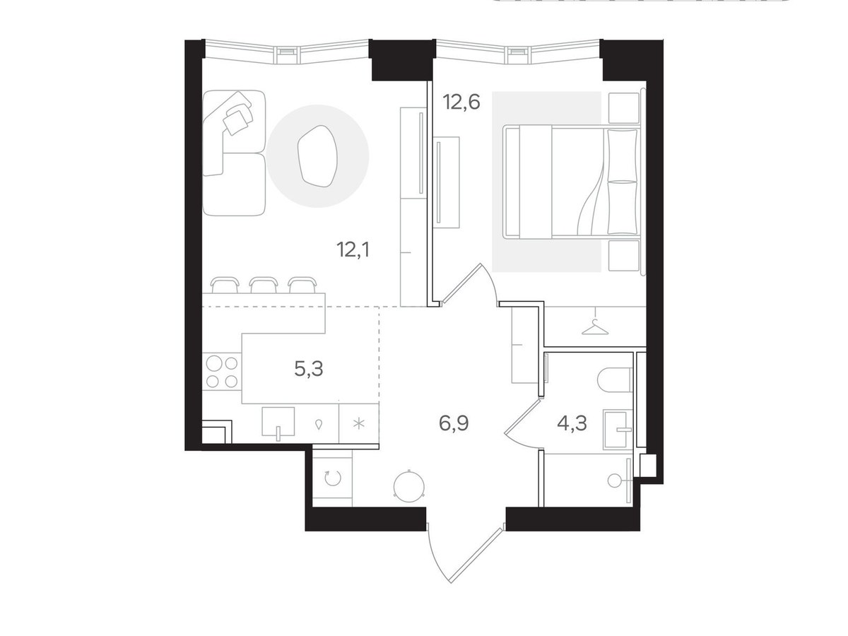 Планировка 41.2 м²