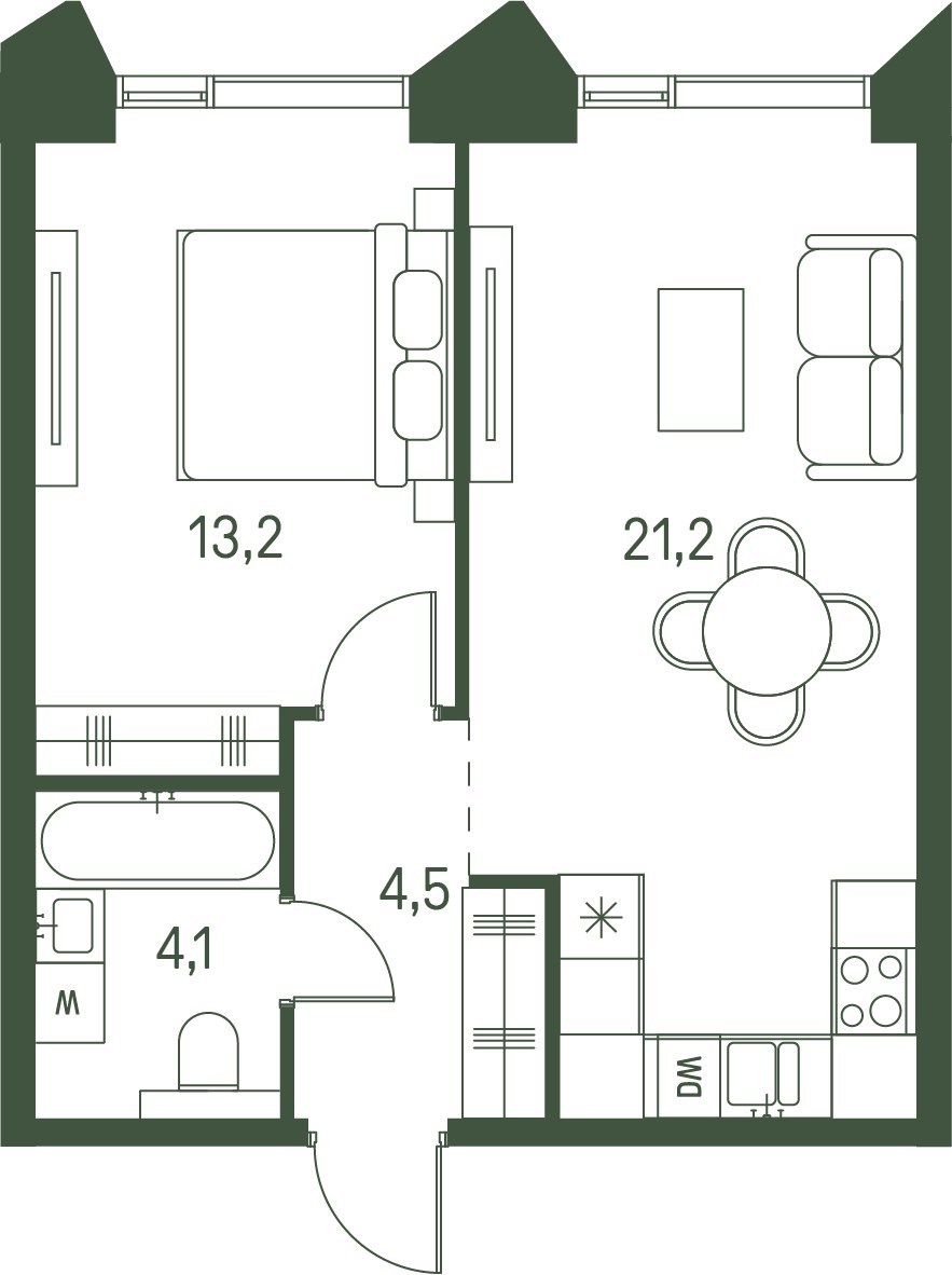 Планировка 43.0 м²