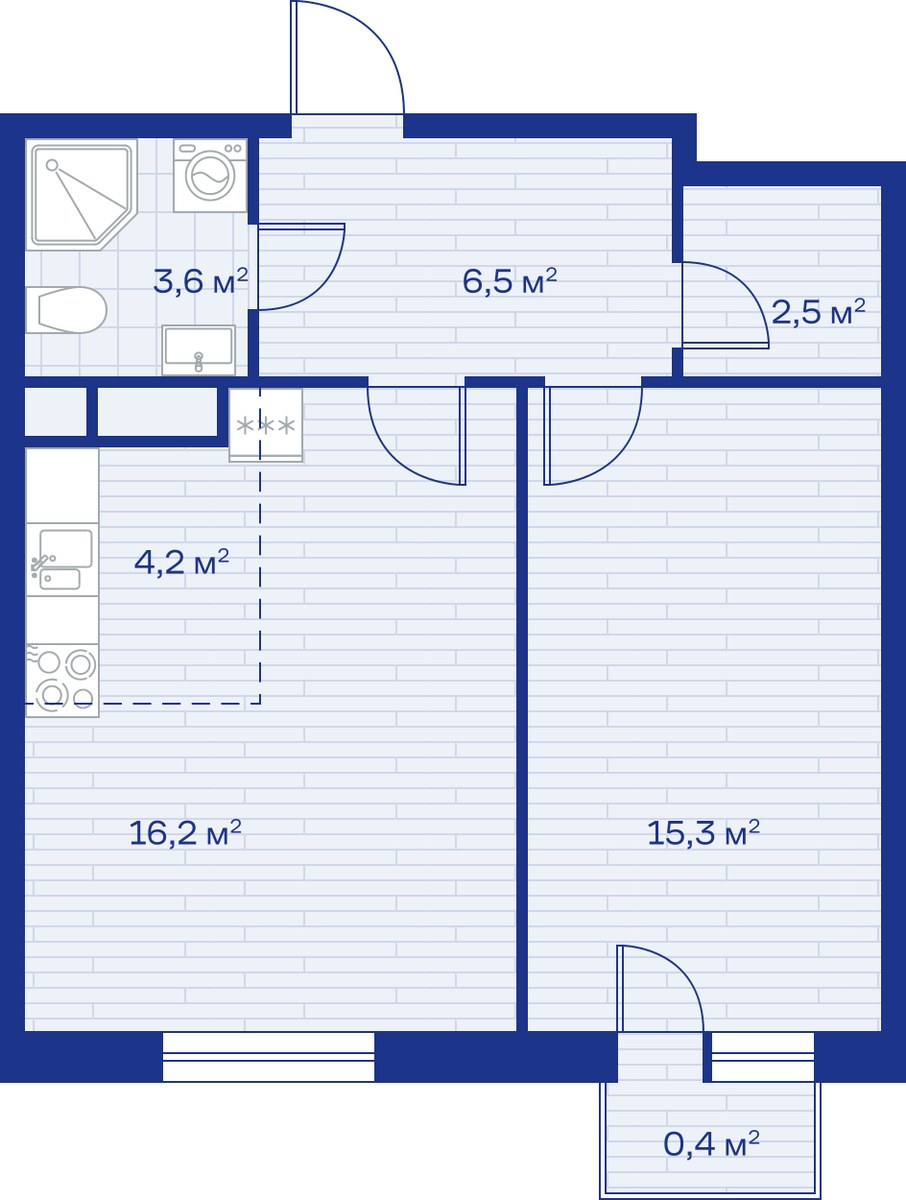 Планировка 49.0 м²