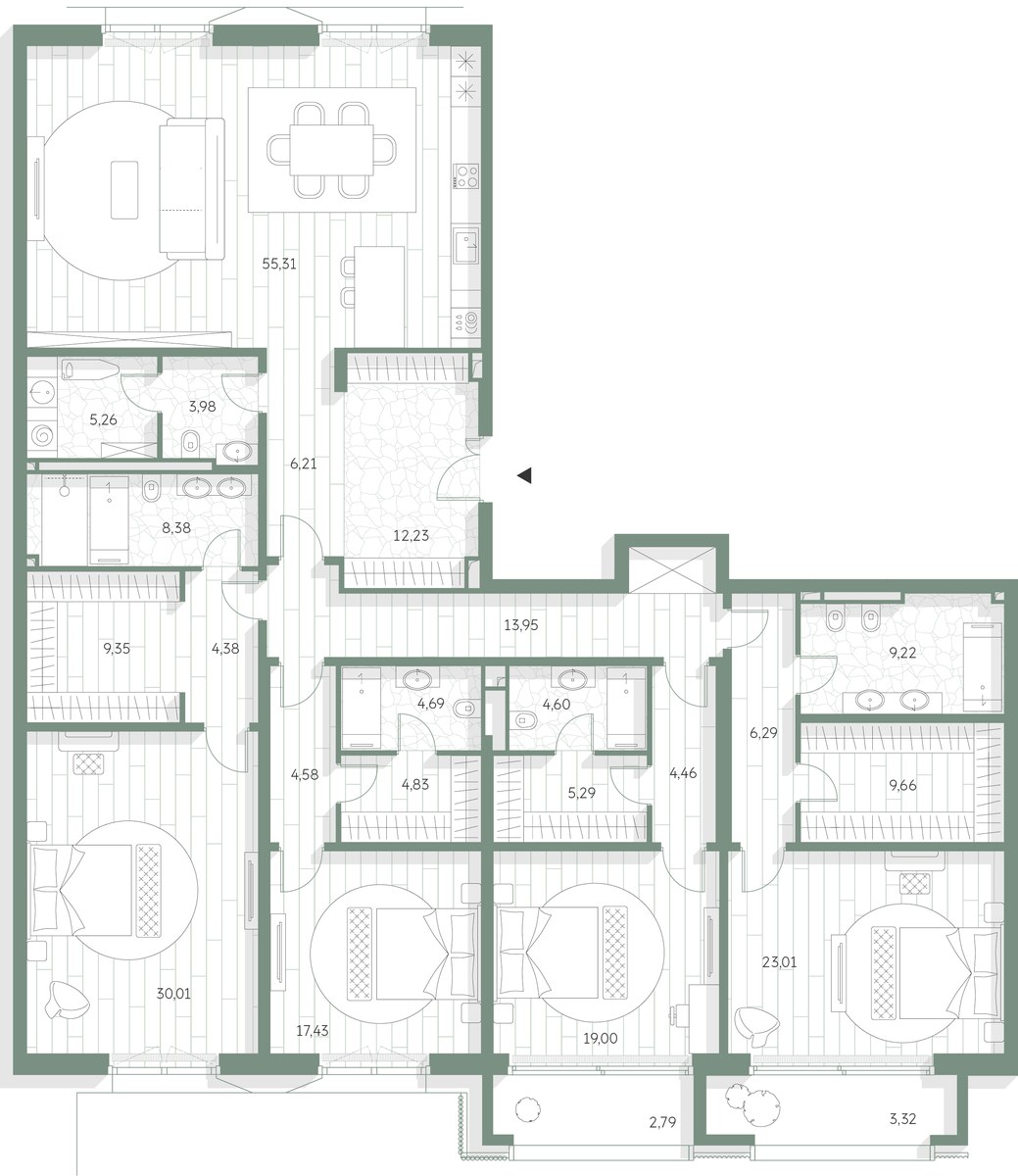 Планировка 268.23 м²