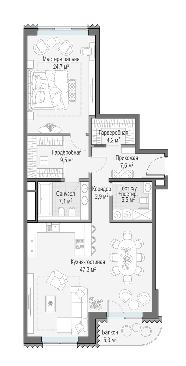 Планировка 108.7 м²