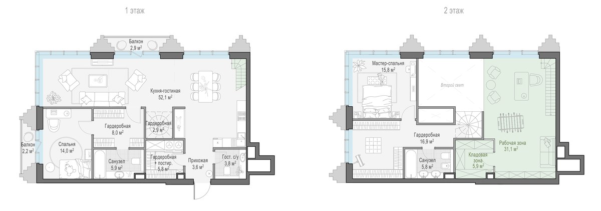 Планировка 136.4 м²
