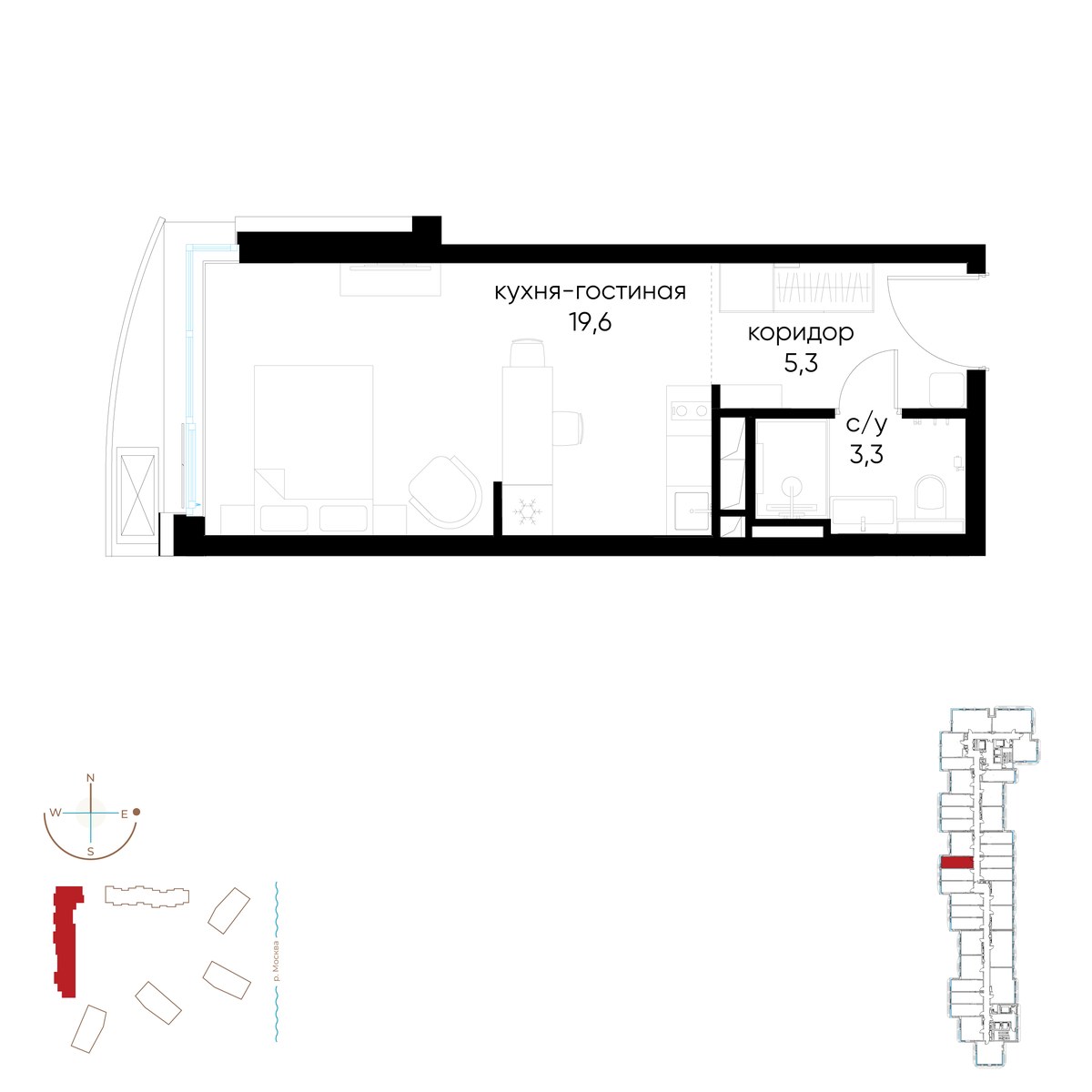Планировка 28.2 м²