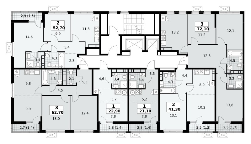 Планировка 41.3 м²