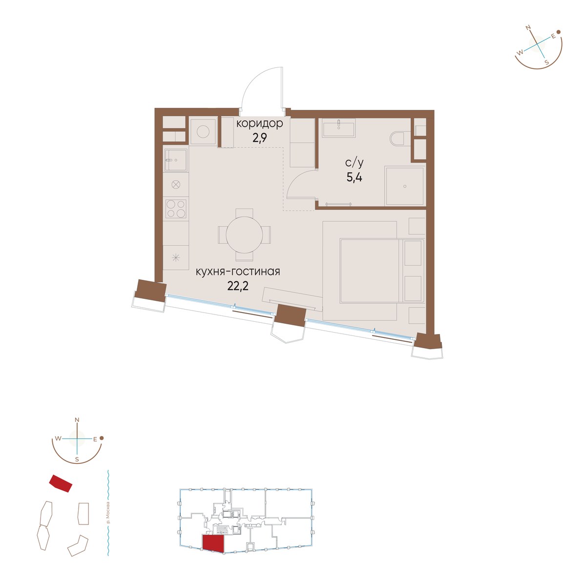 Планировка 30.5 м²