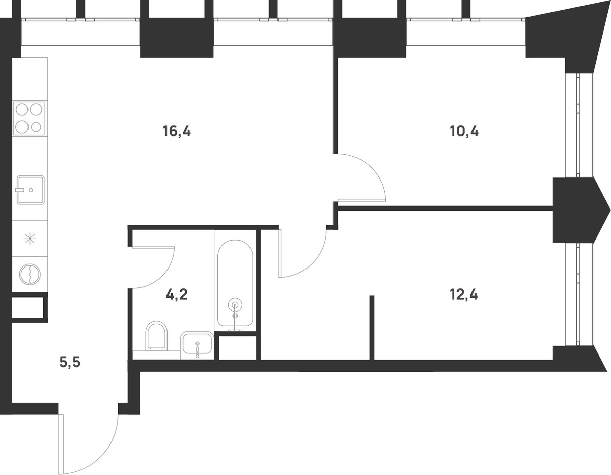 Планировка 48.9 м²