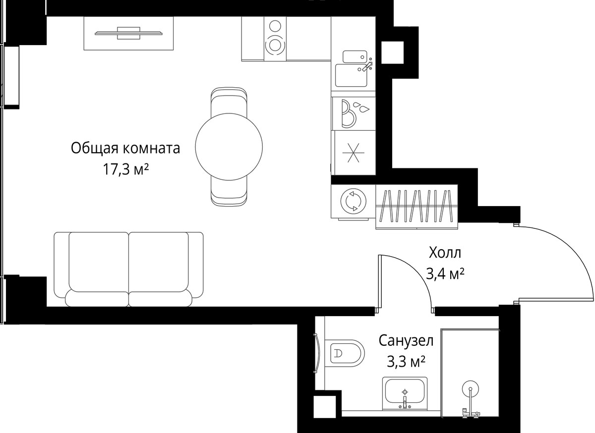 Планировка 24.0 м²
