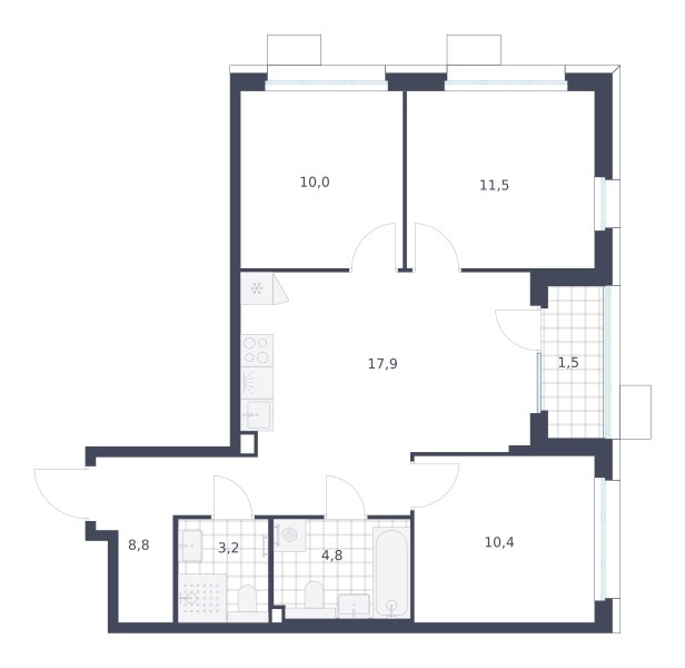 Планировка 68.1 м²