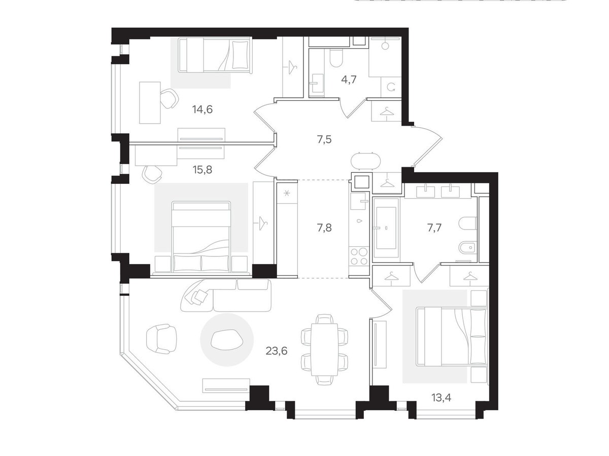 Планировка 95.1 м²