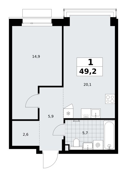 Планировка 49.2 м²