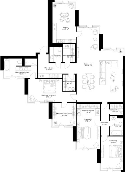 Планировка 217.3 м²
