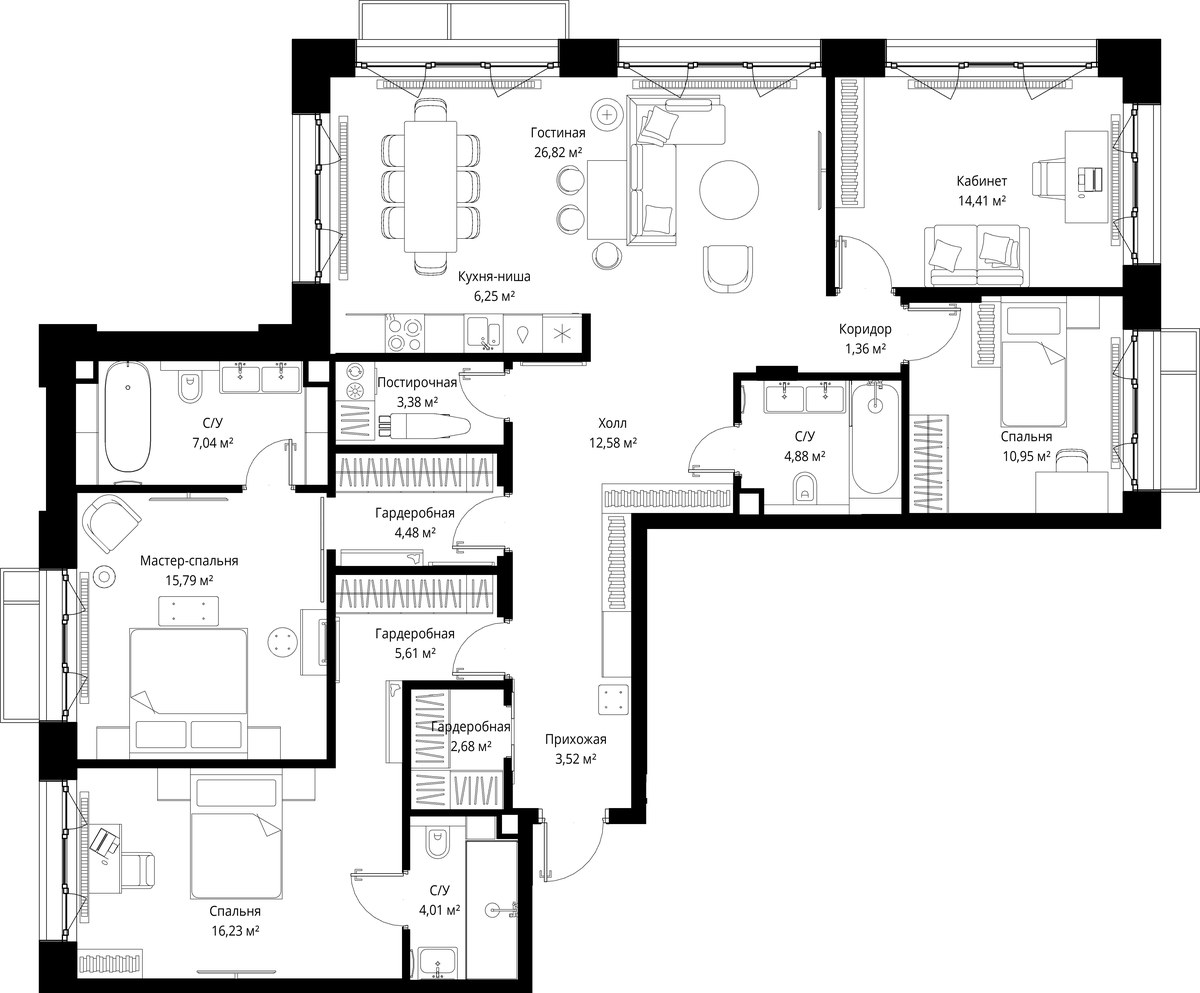 Планировка 139.99 м²