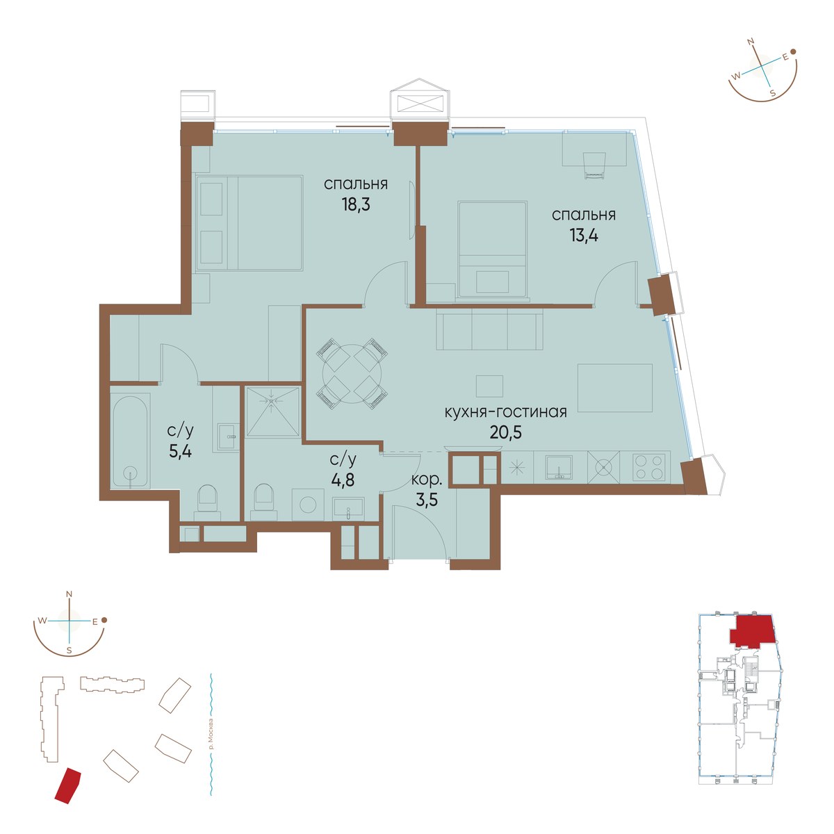 Планировка 65.9 м²