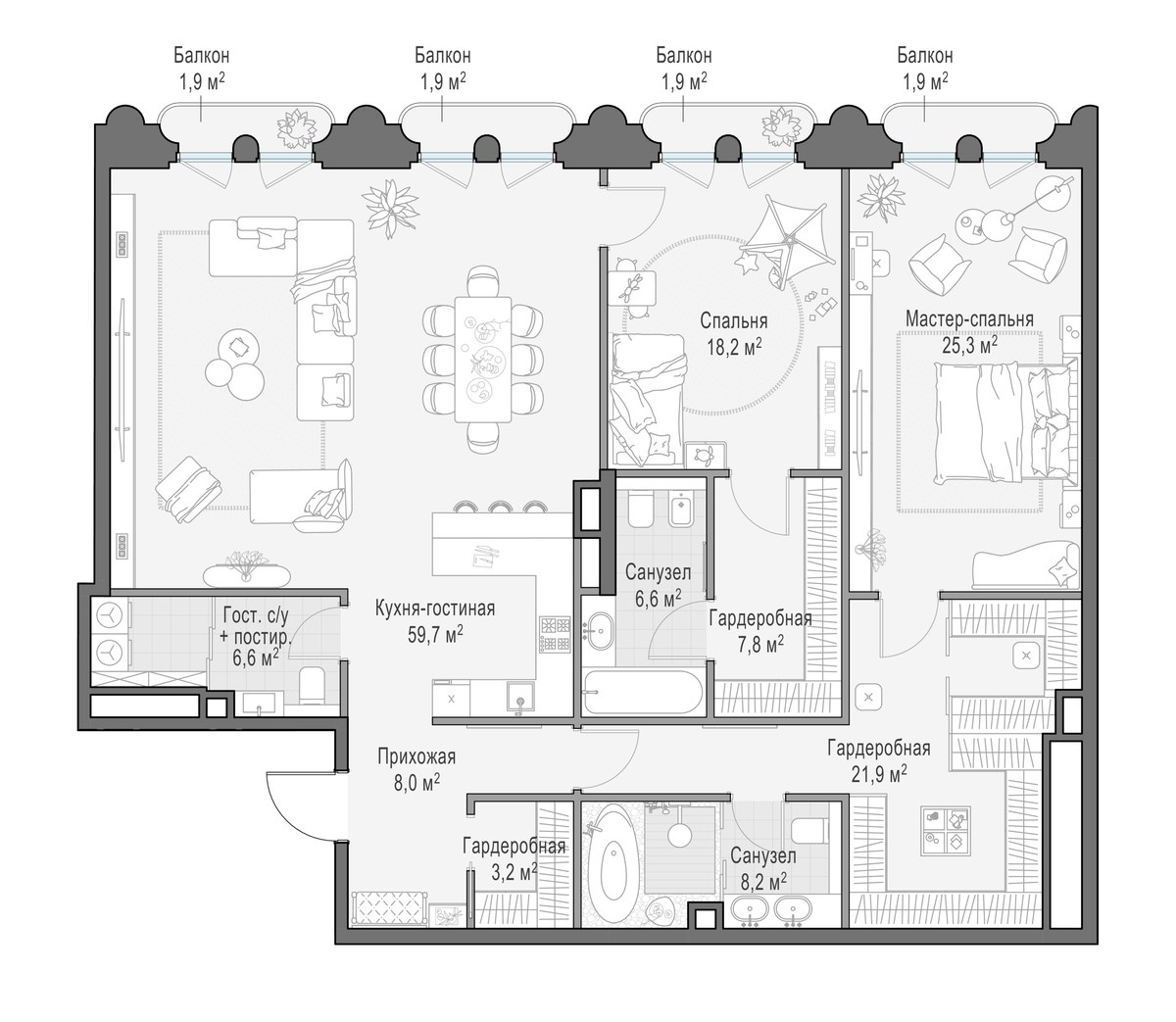 Планировка 166.7 м²