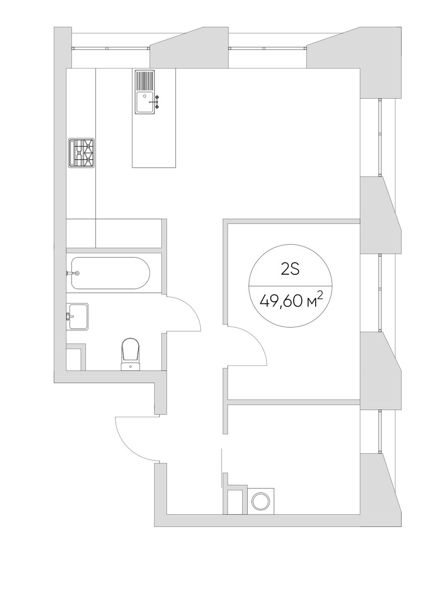 Планировка 49.6 м²