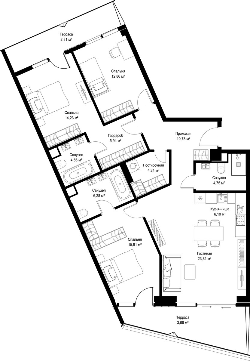 Планировка 115.88 м²
