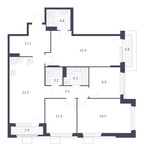 Планировка 117.2 м²
