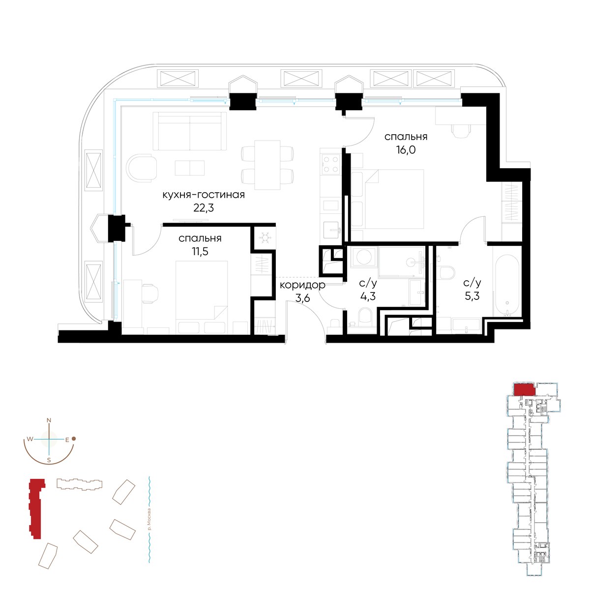 Планировка 63.0 м²