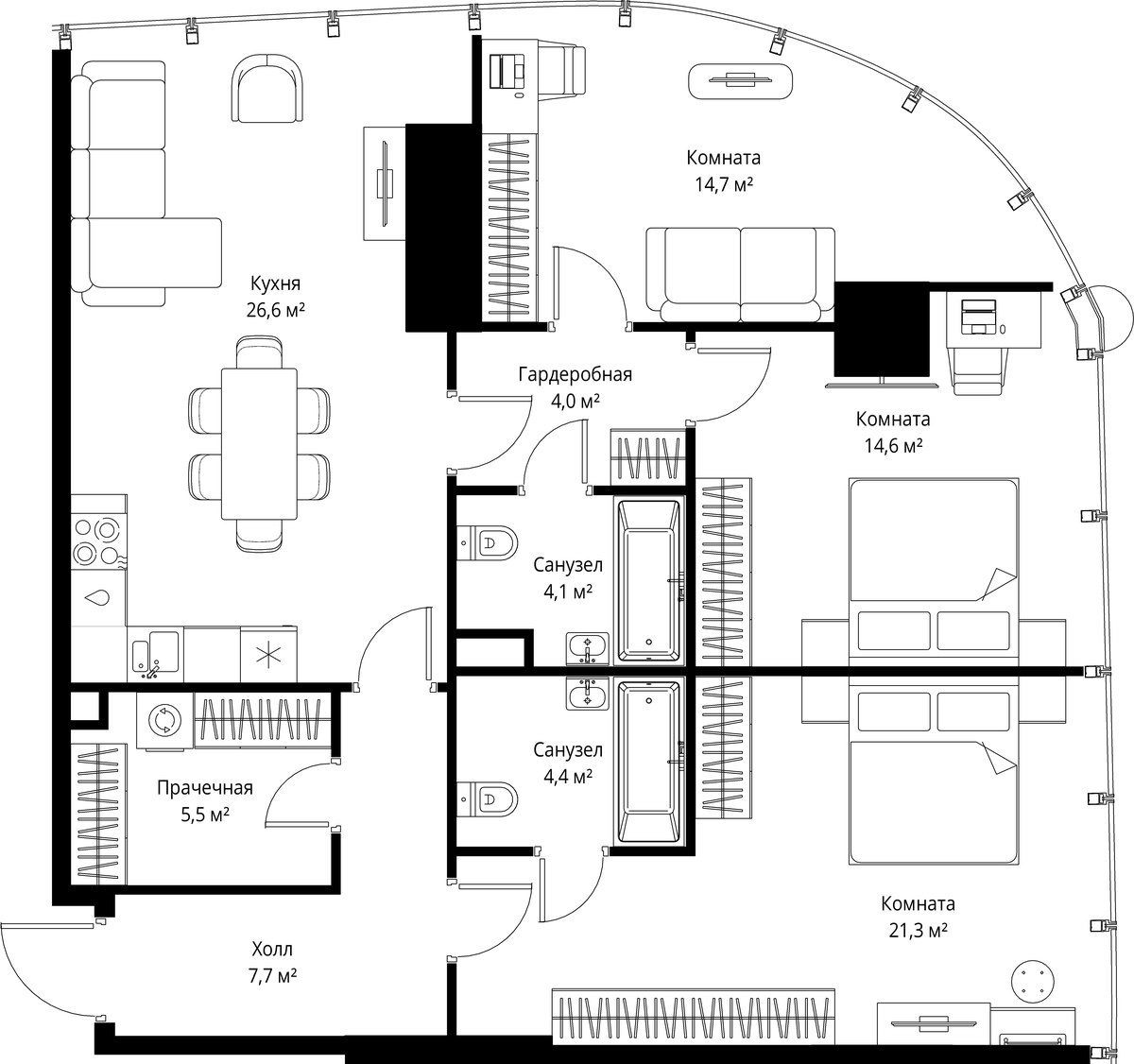 Планировка 102.9 м²