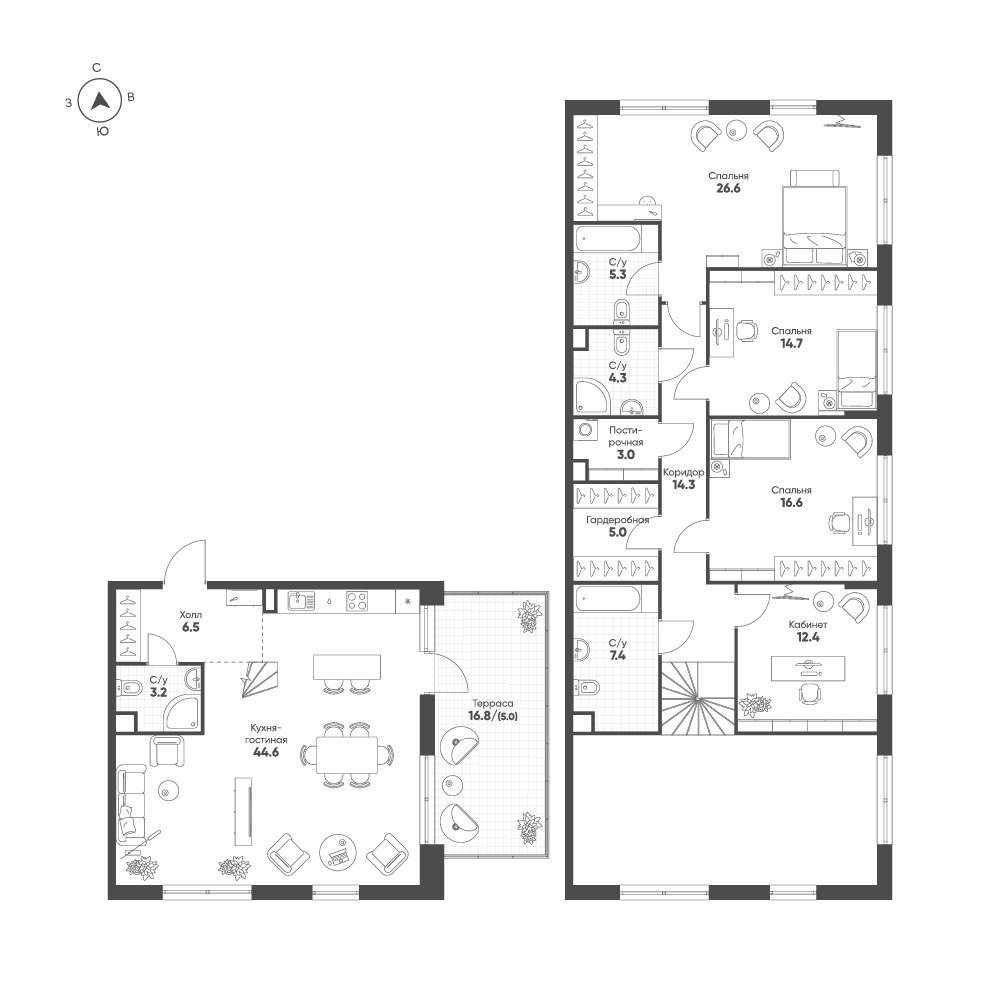Планировка 168.9 м²