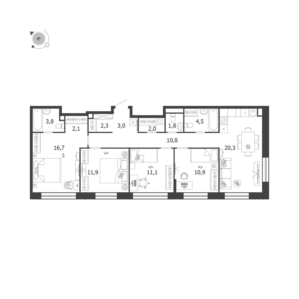 Планировка 101.2 м²