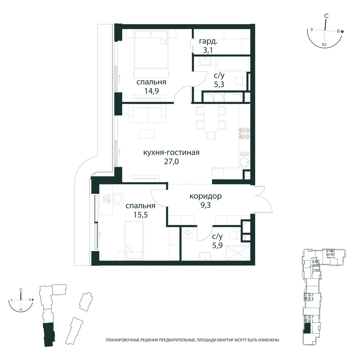Планировка 81.0 м²