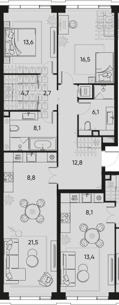 Планировка 95.5 м²