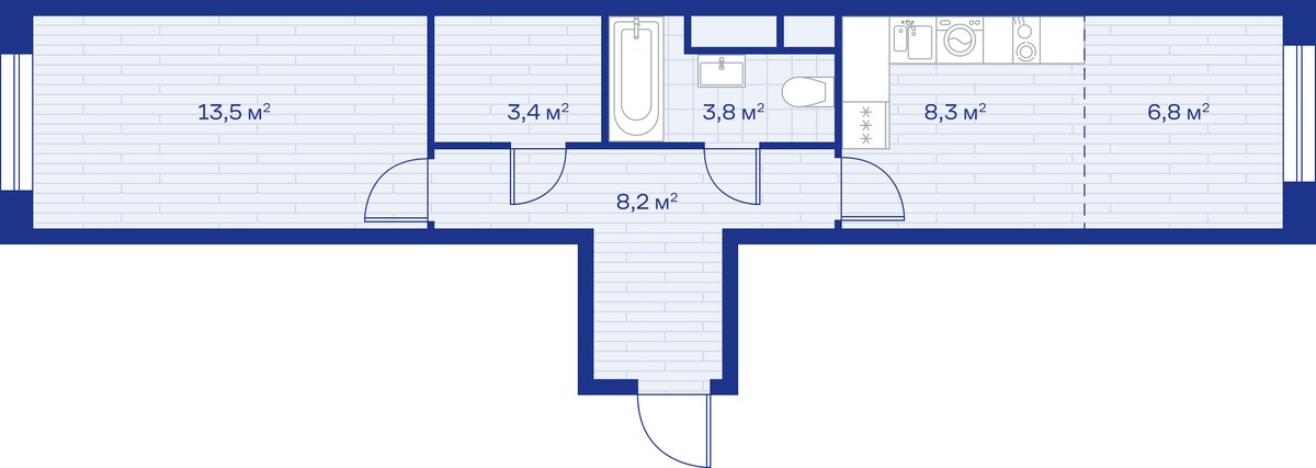 Планировка 44.0 м²