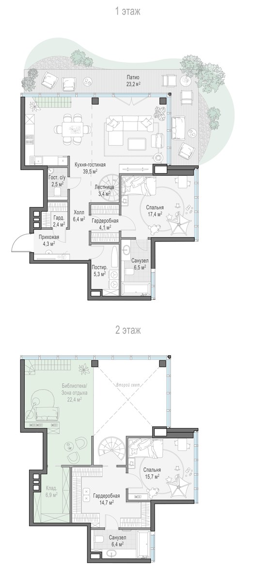 Планировка 128.8 м²